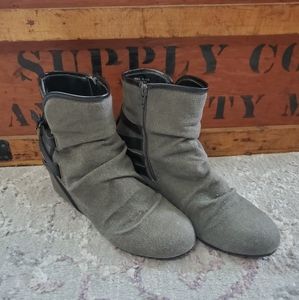 Ruffled Wedge Booties